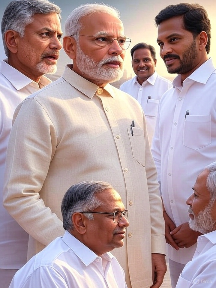 ఆంధ్రప్రదేశ్ రాజకీయాలు - మోడీకి లొంగిపోవడం, సాష్టాంగ నమస్కారం. భారత ఉపరాష్ట్రపతి ఎన్నిక ఒక యాక్షన్ డ్రామా మరియు స్టంట్ భారతీయ చిత్రం కంటే తక్కువ కాదు. బిజెపి సిపి రాధాకృష్ణన్ ను నామినేట్ చేయగా, ఇండియా బ్లాక్ జస్టిస్ బి. సుదర్శన్ రెడ్డిని వ్యతిరేకించడానికి తీసుకువచ్చింది. తెలుగు గర్వం ముసుగులో రెండు తెలుగు రాష్ట్రాలు బి.సుదర్శన్ రెడ్డికి ఓటు వేయవలసి వస్తుందని ఊహించారు. భారత రాజకీయాల్లో ఎవరూ గర్వం మరియు సూత్రాల కోసం పని చేయరు. ఉపరాష్ట్రపతి ఎన్నికల ఫలితాల్లో కనిపించినట్లుగా, ఆంధ్రప్రదేశ్ రాజకీయాలు మోడీకి లొంగిపోవడం, సాష్టాంగ నమస్కారం చేయడం.